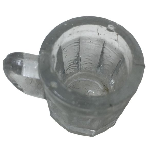 Vintage Small Miniature Japan Clear Glass Handled Root Beer Mug - Picture 4 of 7